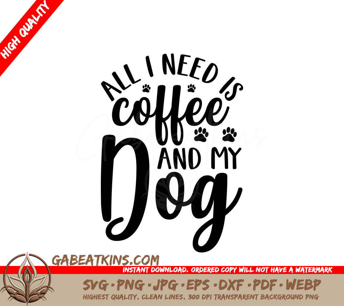 Coffee & My Dog SVG Poster Design SVG