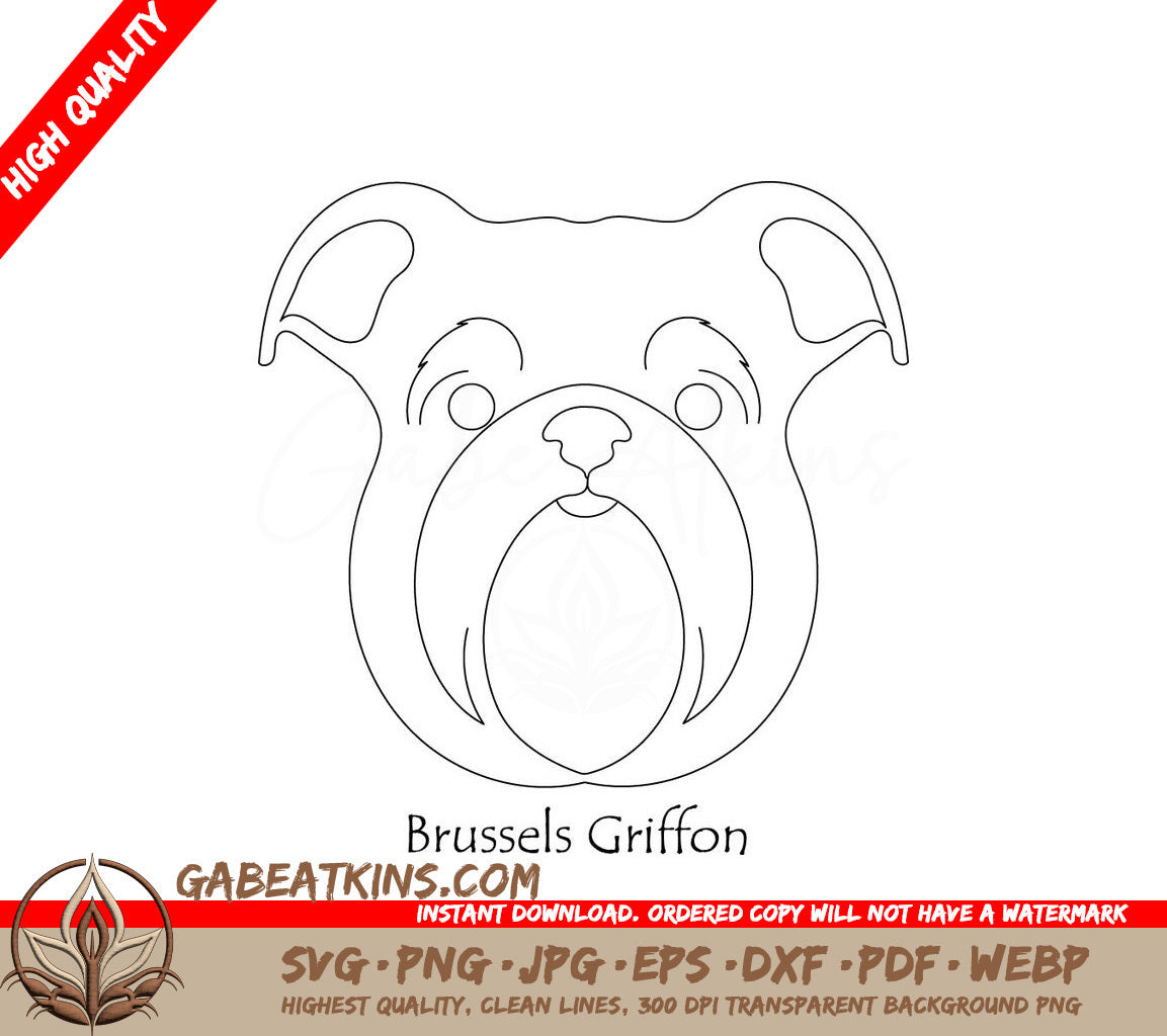 Brussels Griffon Dog SVG -  Drawing SVG