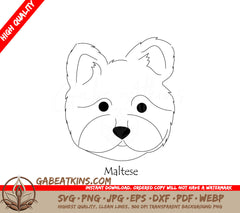 Maltese Dog SVG -  Drawing SVG