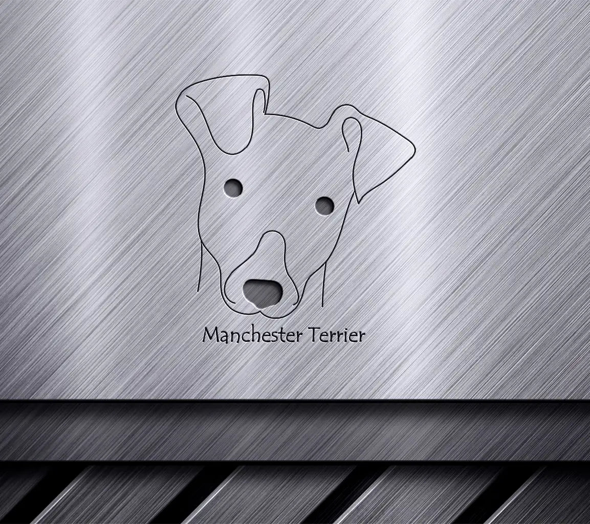 Manchester Terrier Dog Face SVG -  Drawing SVG