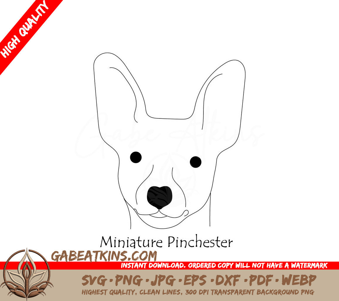 Miniature Pinscher Dog SVG -  Drawing SVG