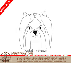  Yorkshire Terrier SVG - Dog Face Drawing SVG