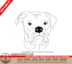 Alapaha Blue Blood Bulldog SVG -  Drawing Outline SVG