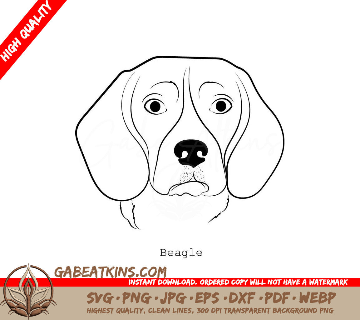 Beagle Dog Outline SVG -  Drawing SVG