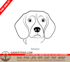 Beagle Dog Outline SVG -  Drawing SVG