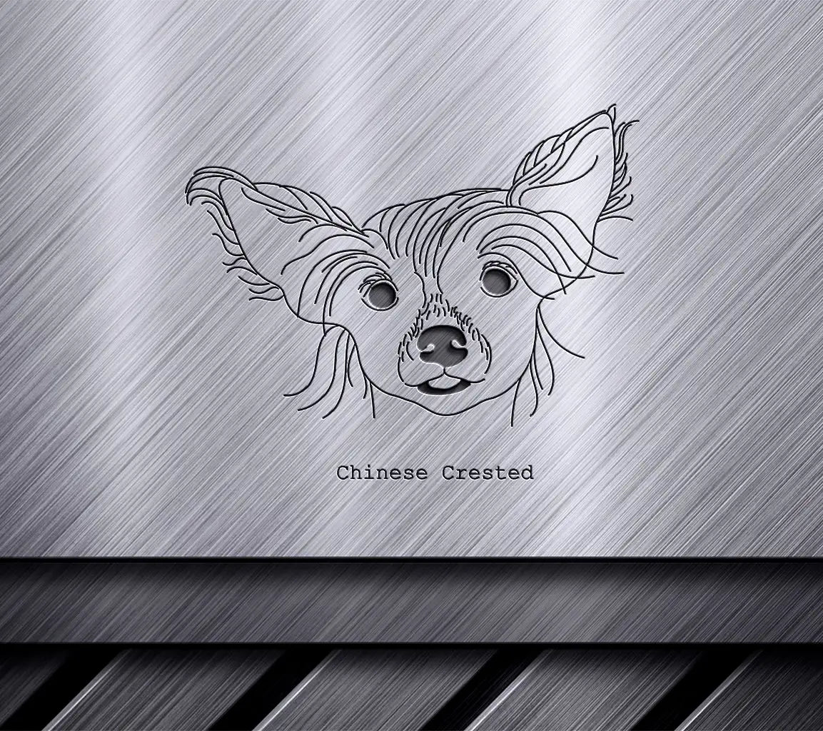 Chinese Crested Dog SVG -  Line Drawing SVG