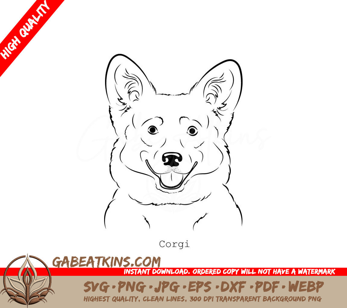  Corgi Outline SVG - Dog Breed Drawing SVG