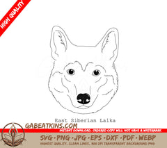 East Siberian Laika Dog Breed SVG -  Outline SVG