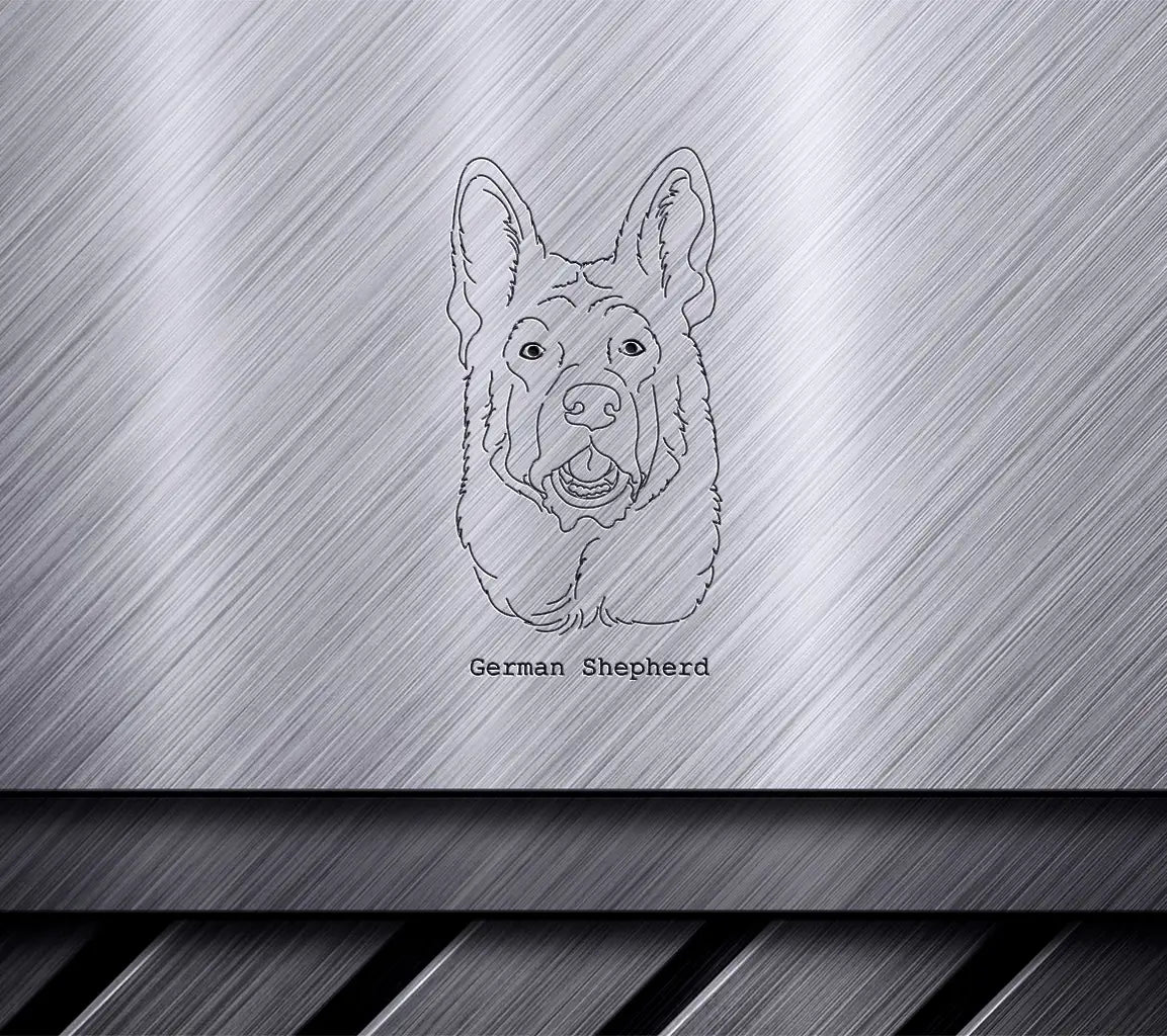 German Shepherd Outline SVG -  Dog Breed Drawing SVG