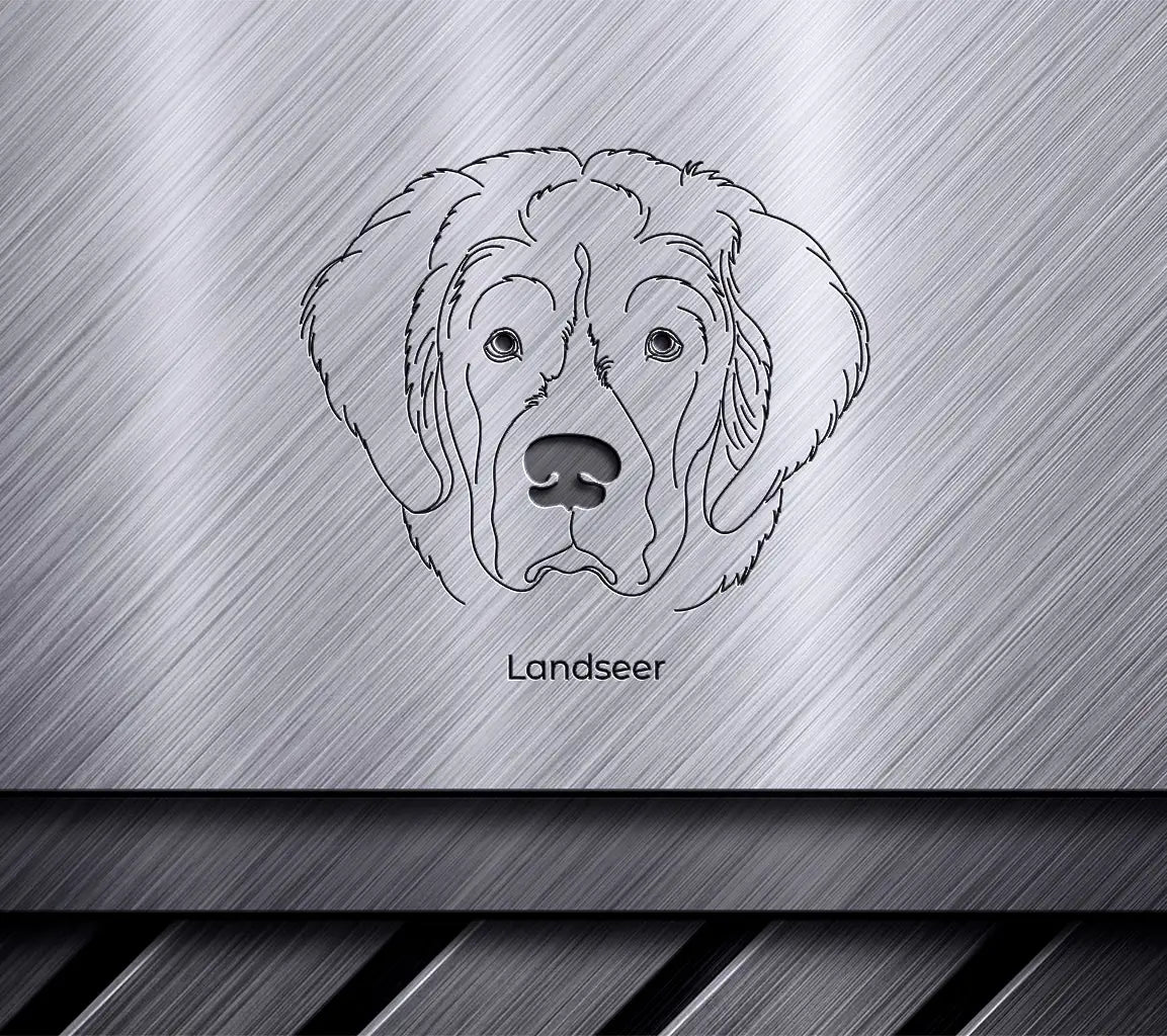 Landseer Dog Breed Outline SVG -  Drawing SVG