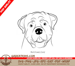 Rottweiler Dog SVG -  Outline Drawing SVG