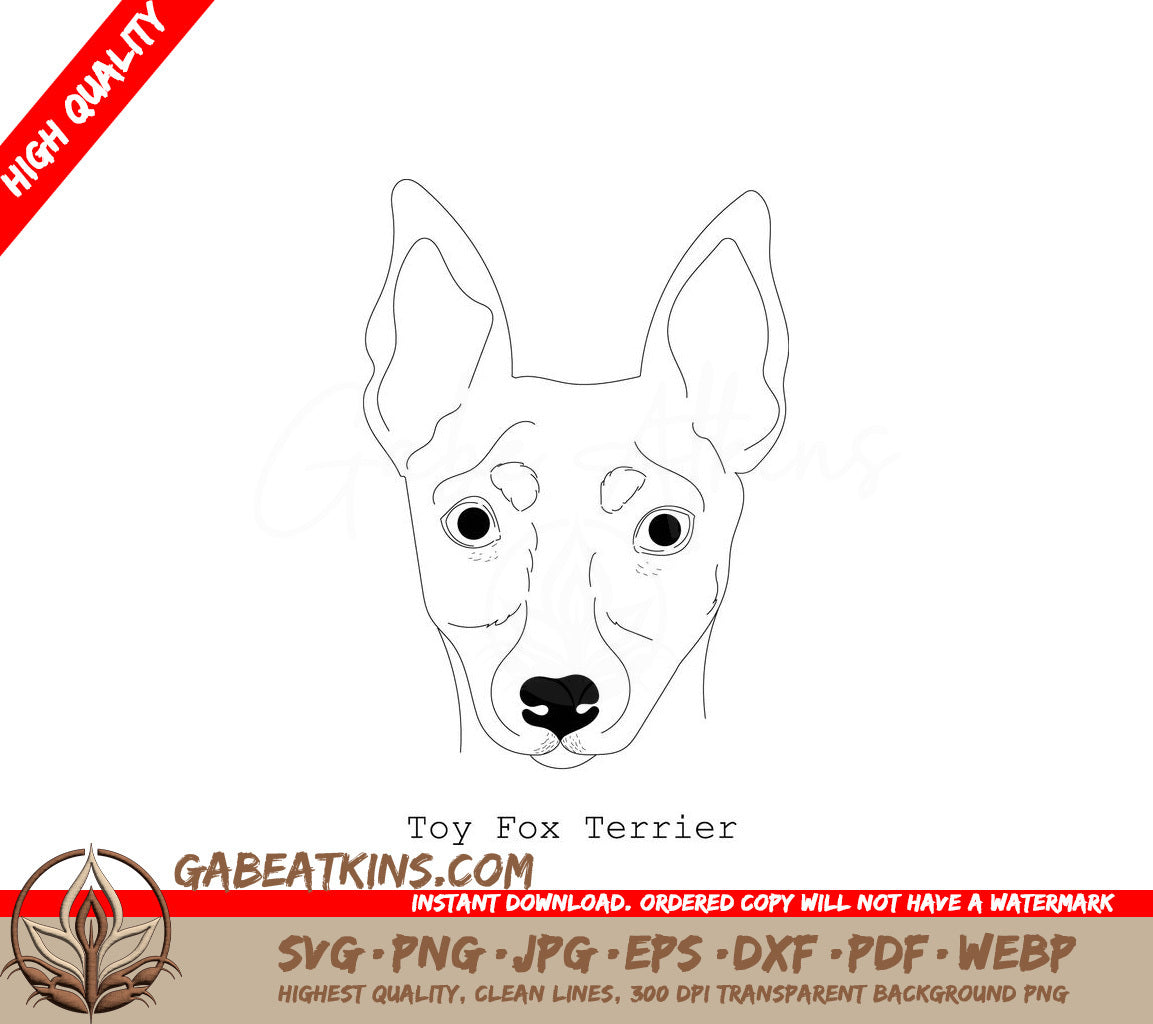 Toy Fox Terrier SVG -  Outline Drawing SVG