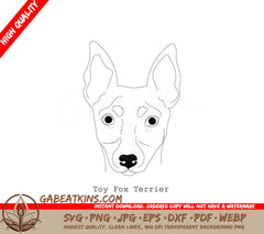 Toy Fox Terrier SVG -  Outline Drawing SVG