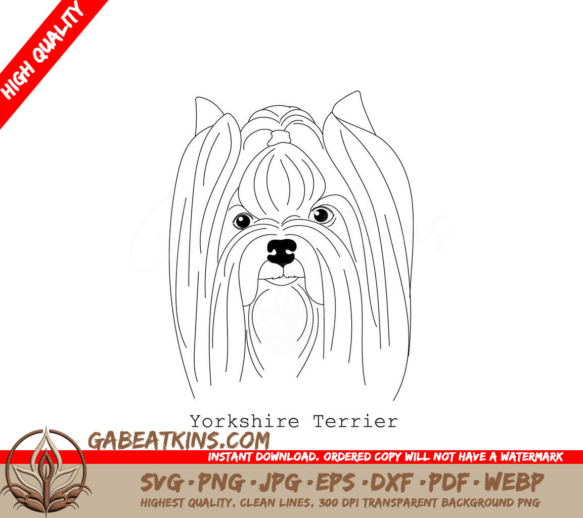 Yorkshire Terrier SVG -  Outline Drawing SVG