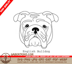 English Bulldog Outline SVG -  Drawing SVG