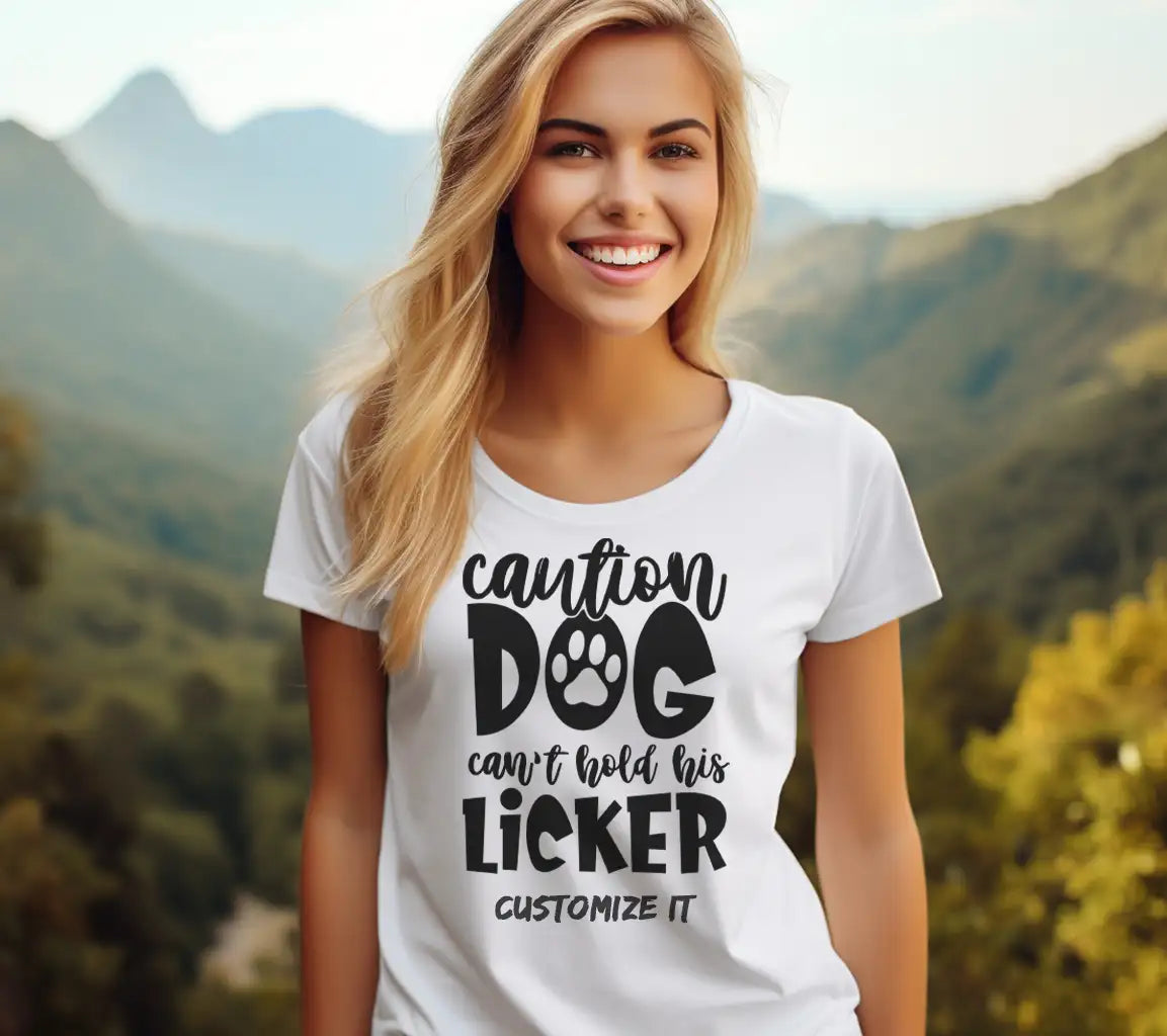 Caution Dog Cant Hold His Licker SVG - Funny Dog Sign SVG