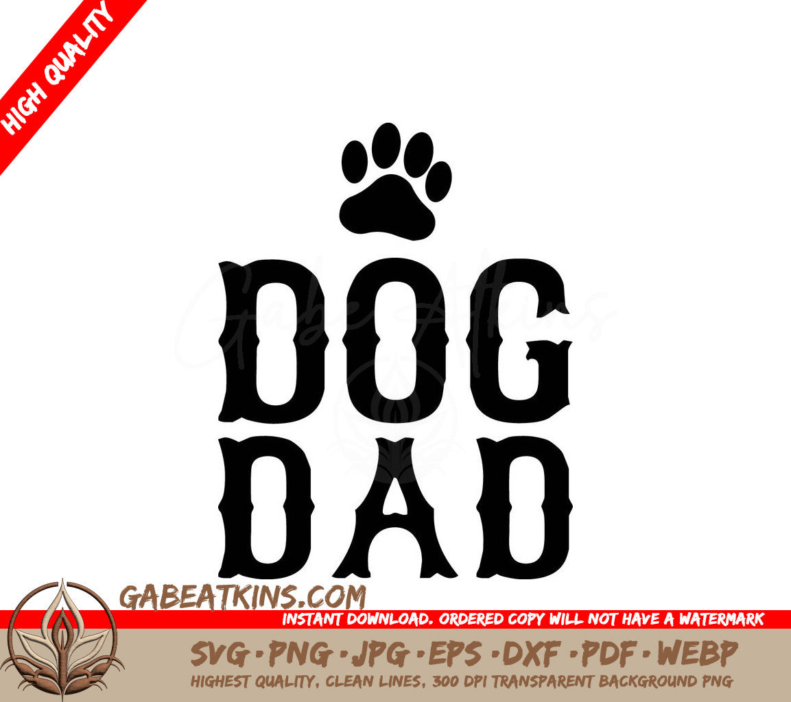  Dog Dad SVG Design - Perfect for Shirts, Mugs & More SVG