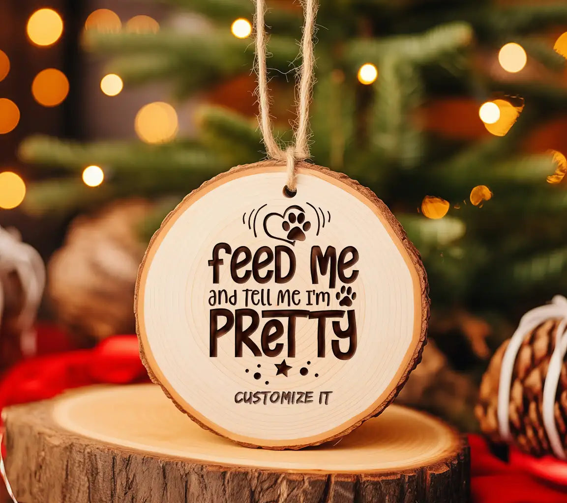 ## Feed Me & Tell Me Im Pretty Dog SVG Cut File SVG