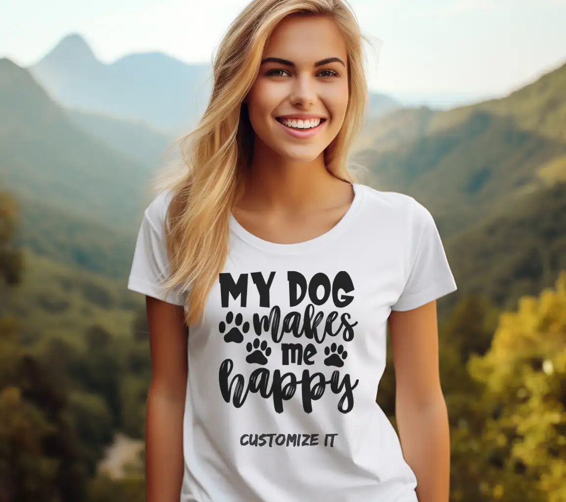 My Dog Makes Me Happy SVG - Dog Lover Sign Design SVG