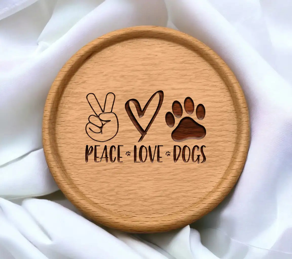 Peace Love Dogs SVG - Peace Sign with Heart & Paw Print SVG