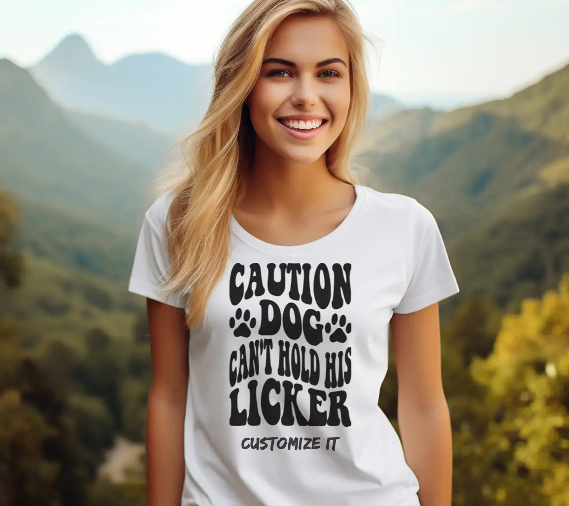 Caution Dog Cant Hold His Licker SVG - Funny Dog Quote SVG