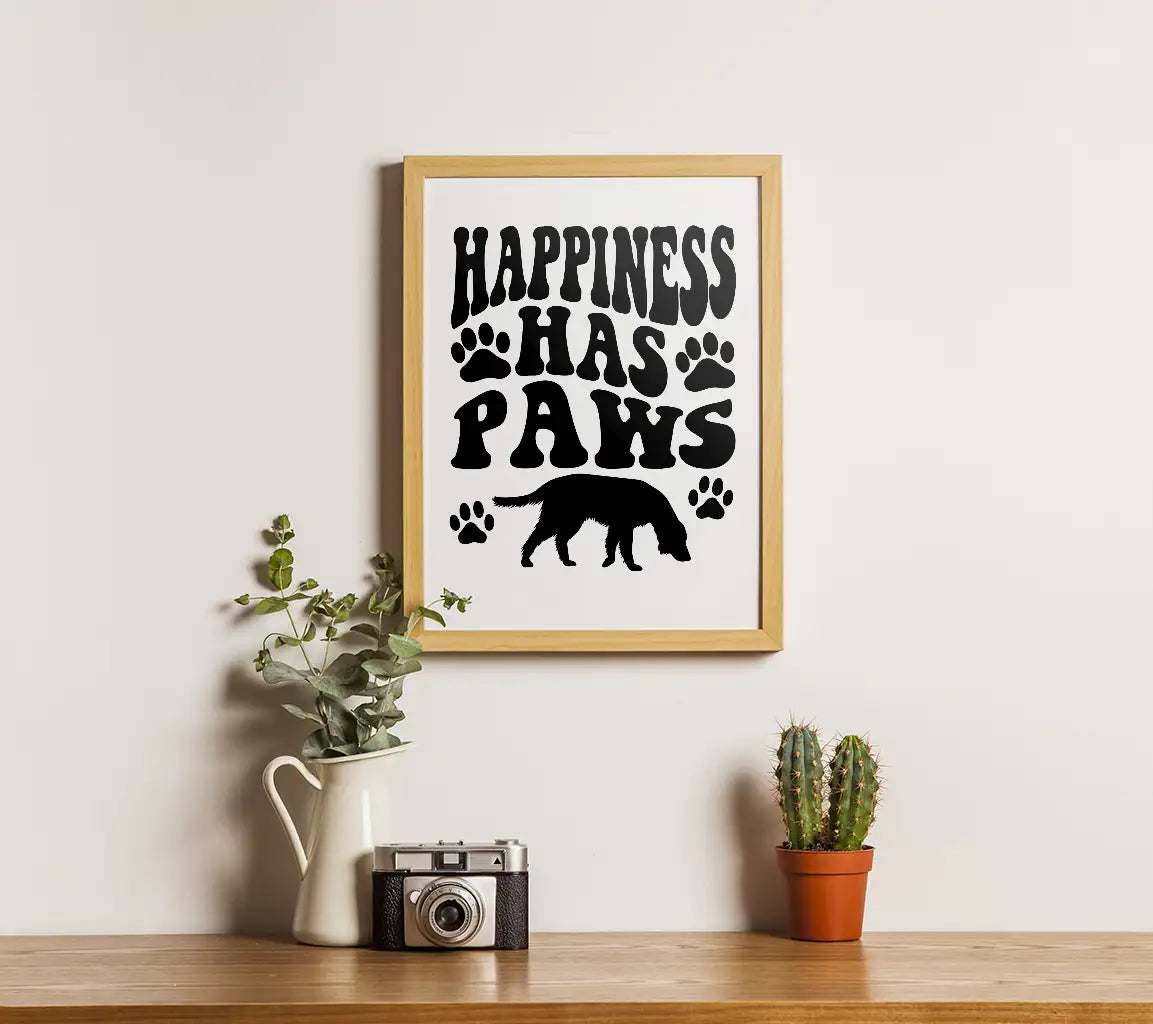 Happiness Has Paws  Dog SVG Cut File SVG