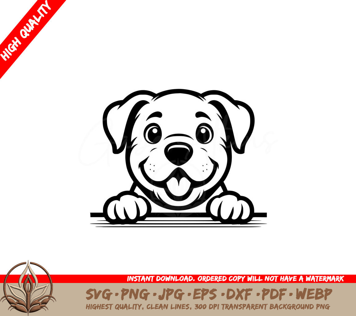 Dogo Argentino Peeking SVG - Digital Product File