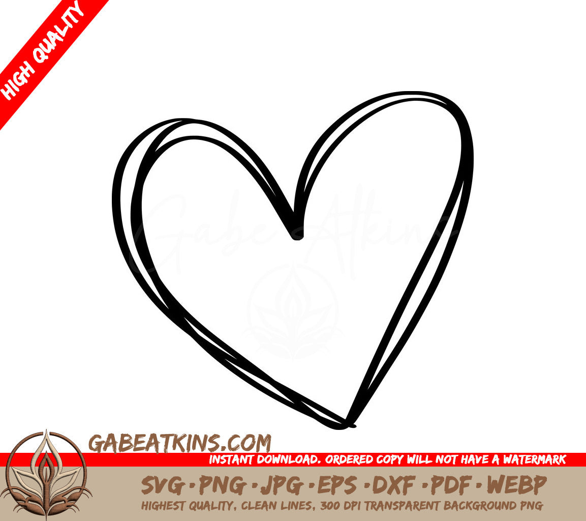  Heart Doodle SVG - Hand Drawn Vector Illustration SVG