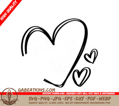 Heart & Hearts Doodle SVG Bundle - , Text & More SVG