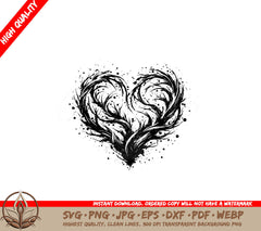 Dotted Heart Swirl SVG Digital Product File