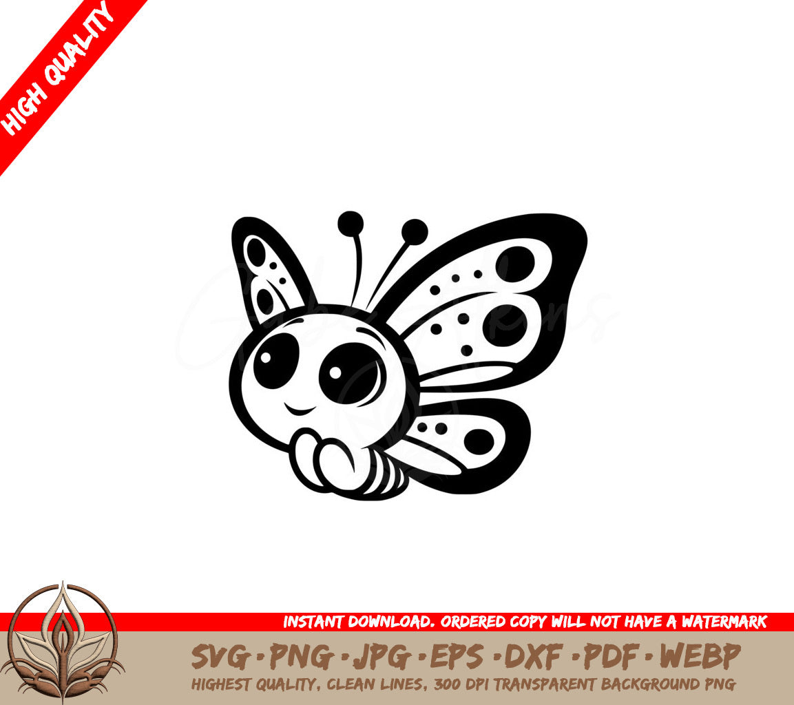 Dotty Winged Butterfly SVG - Digital Product File Format Bundle