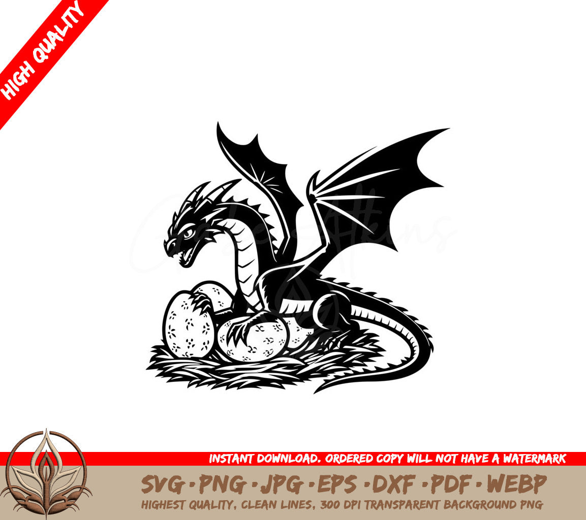 Dragon Egg Watcher SVG - Digital Product in Multiple Formats