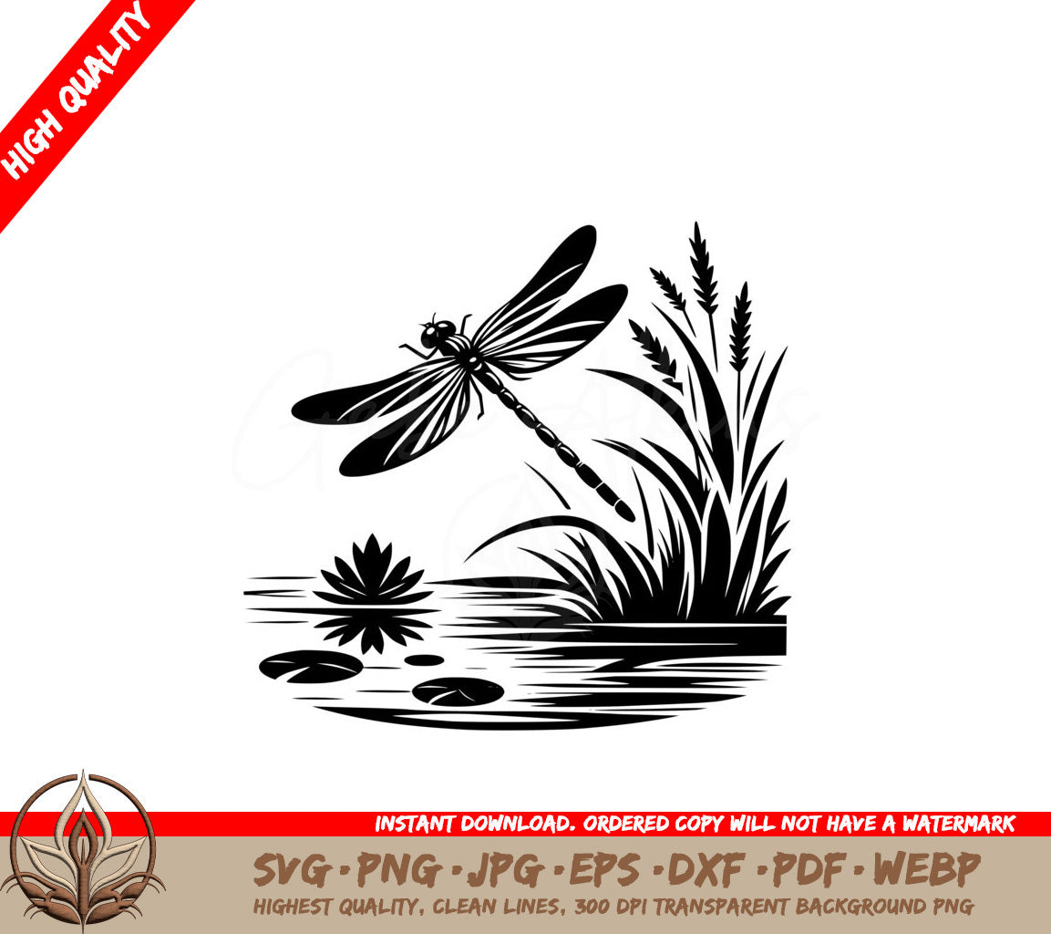 Dragonfly Pond Ballet SVG - Digital Product in Multiple Formats