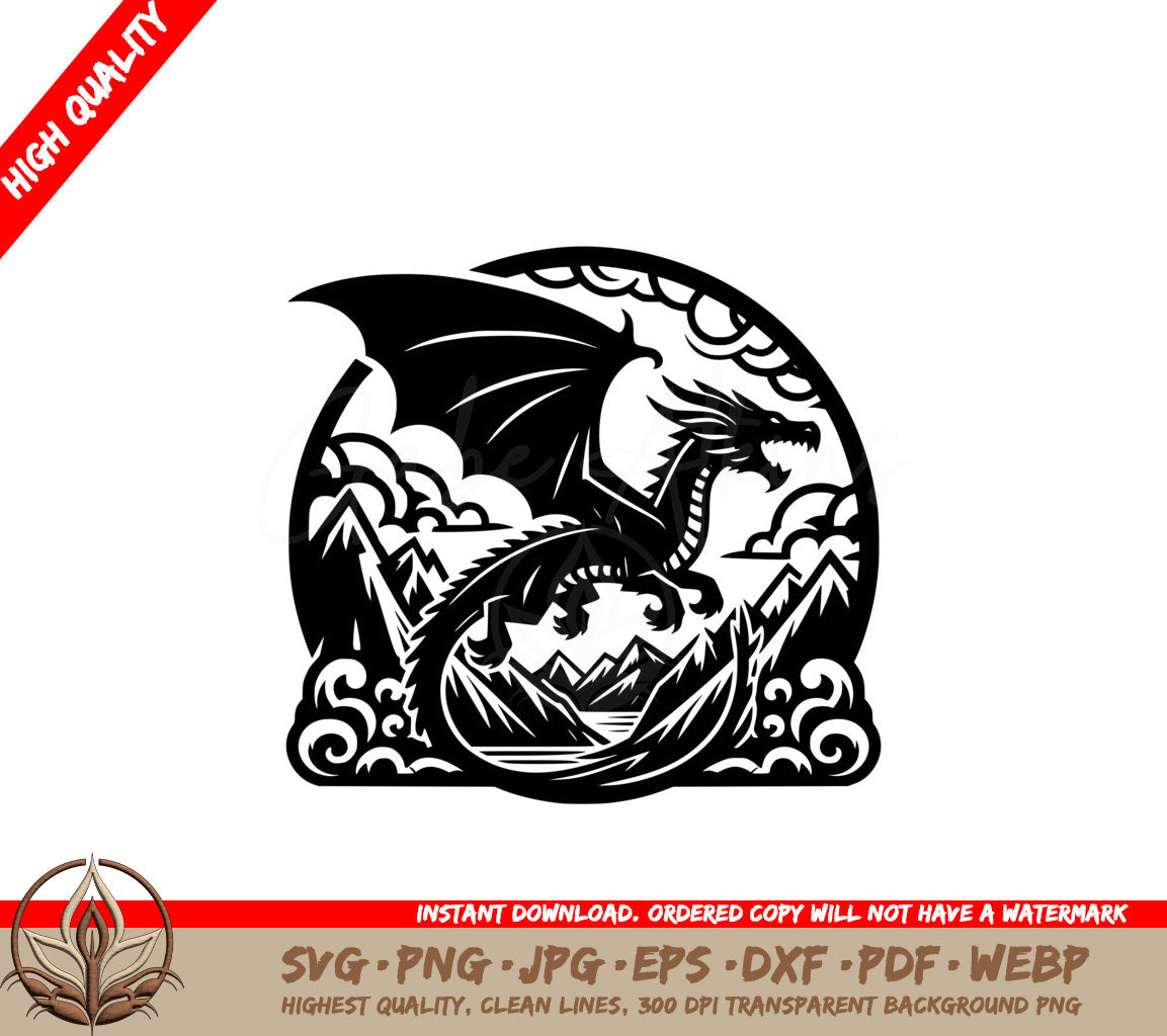 Dragons Peak Embrace SVG - Digital Design File