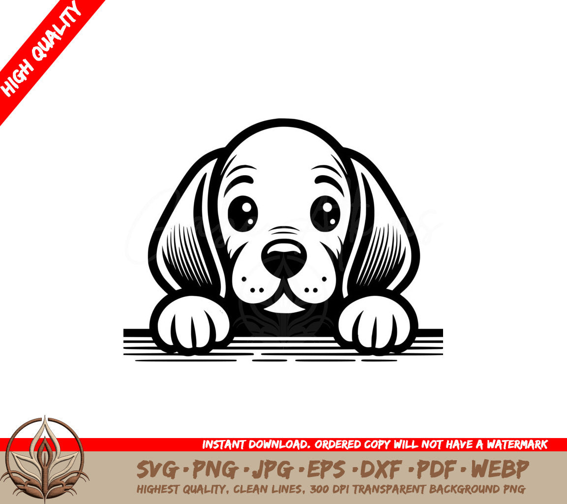 Dreamy Coonhound Pose Digital File SVG