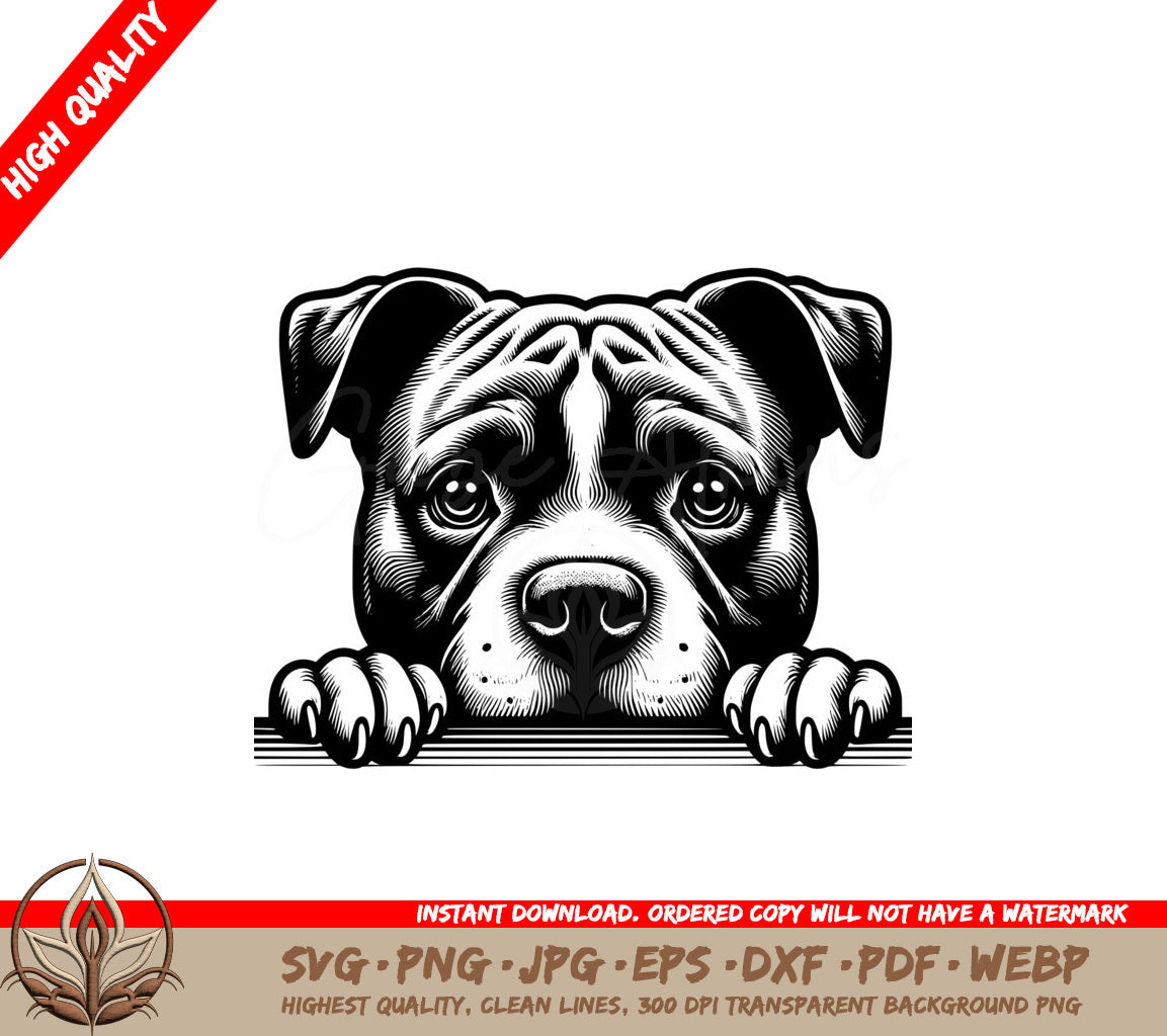 Dreamy Pitbull Gaze SVG - Digital Product in Multiple File Formats