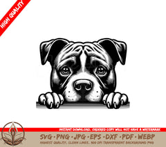 Dreamy Pitbull Gaze SVG - Digital Product in Multiple File Formats