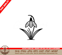 Drooping Snowdrop SVG - Digital File (SVG, PNG, JPG, AI, PDF, DXF, EPS, WebP)