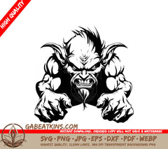 D&D Goblin with Beard -  Monster SVG Illustration SVG