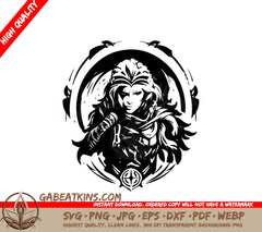 D&D Rogue Icon  Woman in Circle SVG SVG