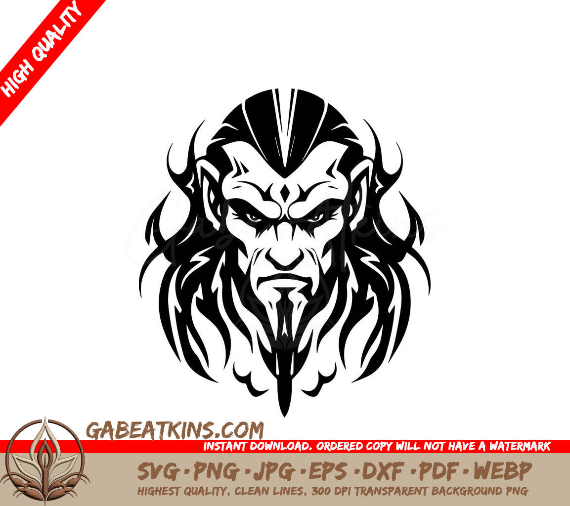 Dungeons & Dragons Vampire -  Bearded Man SVG SVG