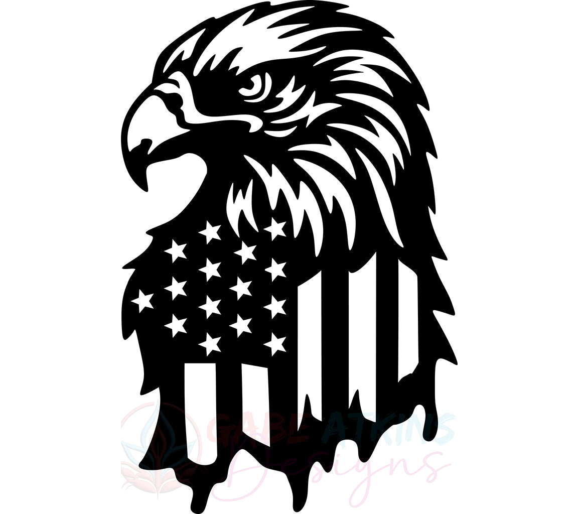 Eagle Through American Flag 6 SVG File | Patriotic Designs for Cutting | American Flag 6 SVG File