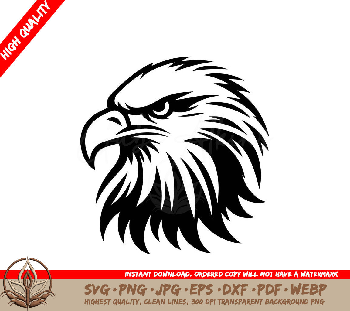 Eagle Face Silhouette Vector Illustration SVG 