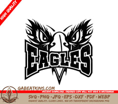 A Black And White Logo For The Eagles Football Team SVG - Eagles SVG SVG