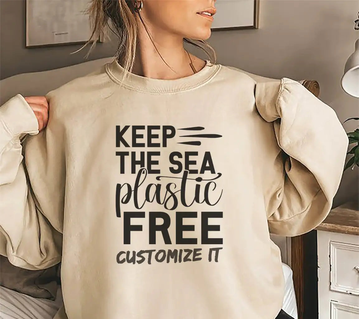 Keep The Sea Plastic Free SVG - Earth Day Sign SVG