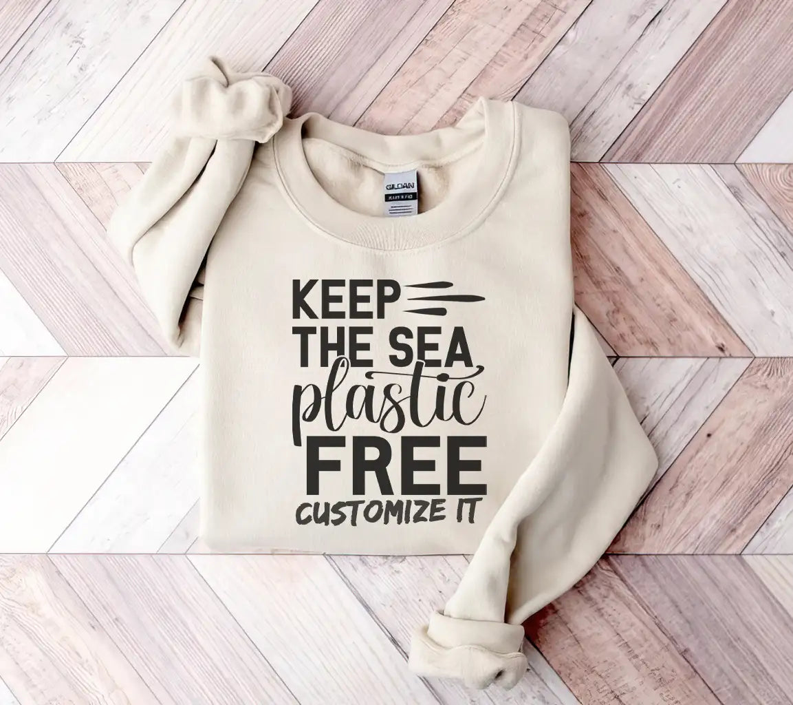 Keep The Sea Plastic Free SVG - Earth Day Sign SVG