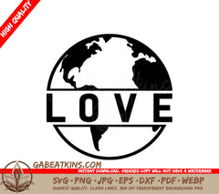 Earth Day Love Globe SVG - Perfect for Valentines Day or Everyday SVG