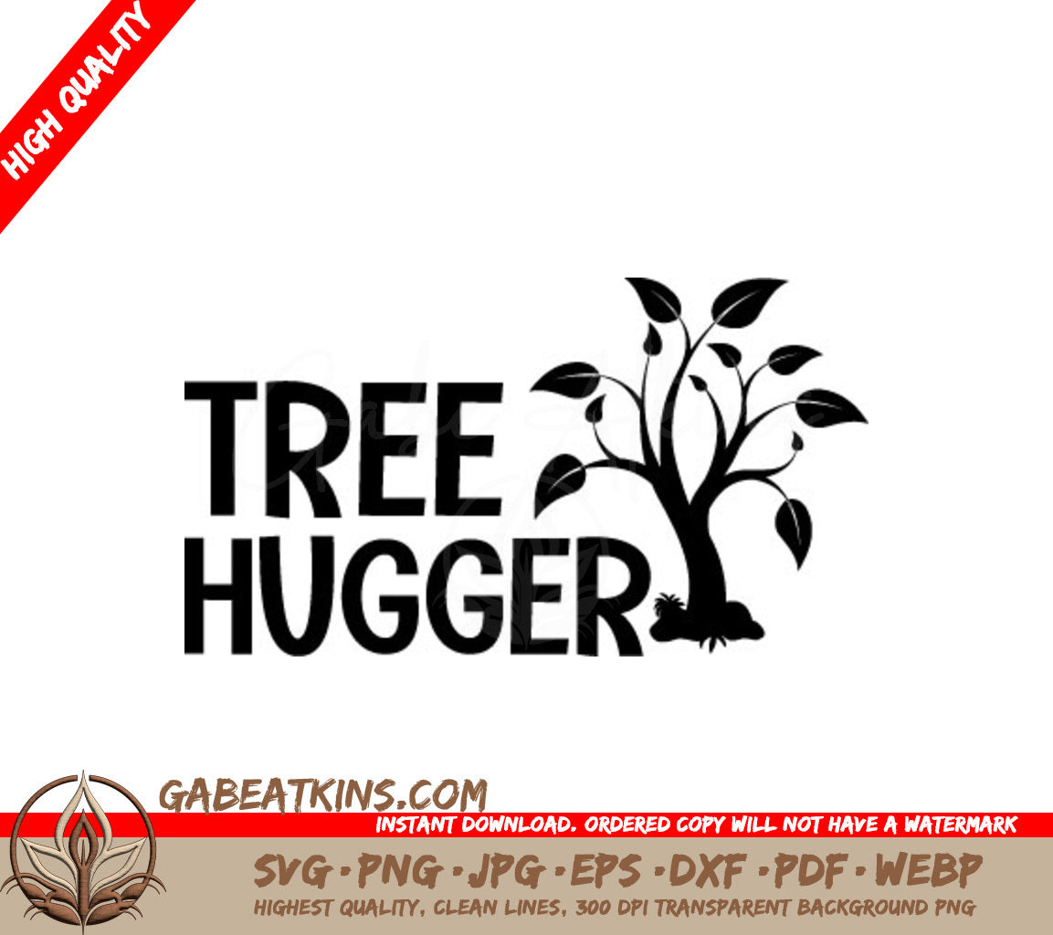  Tree Hugger SVG Logo - Earth Day Design SVG