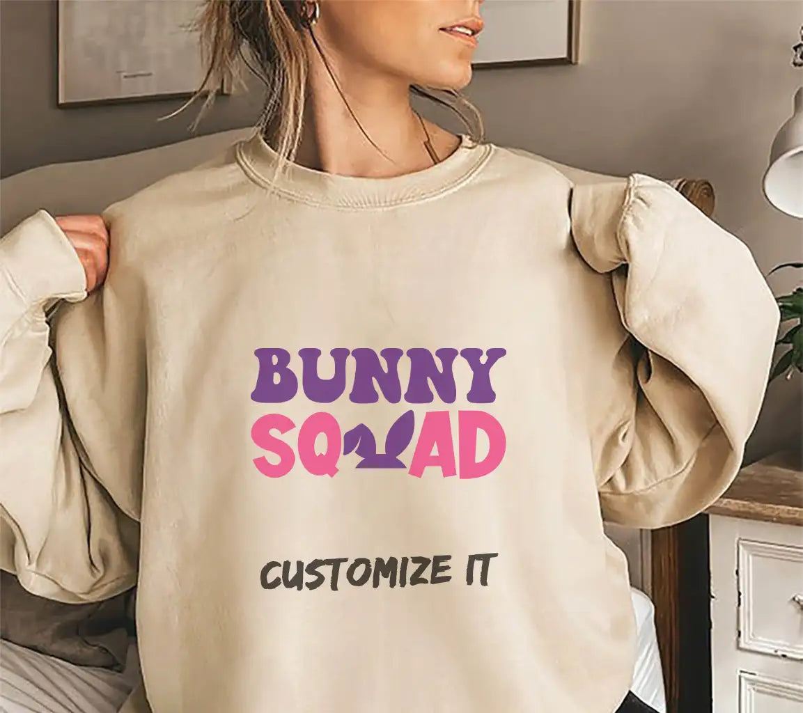 Pink & Purple Bunny Squad SVG - Easter Logo Design SVG