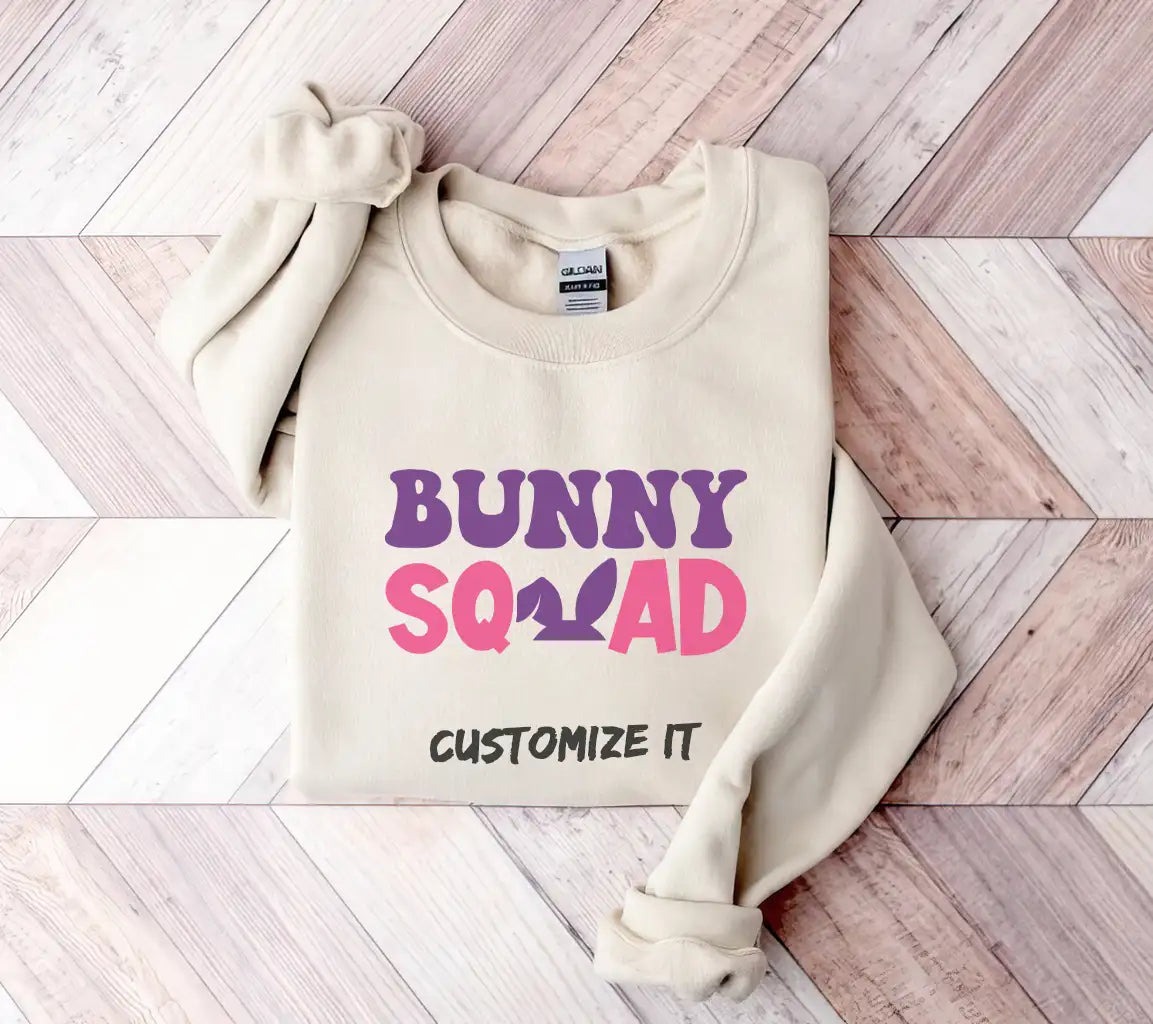 Pink & Purple Bunny Squad SVG - Easter Logo Design SVG